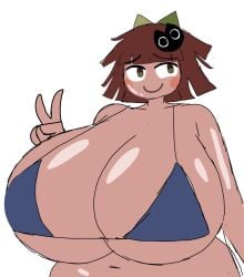 1girls big_breasts bra breasts claire_(fundamental_paper_education) fundamental_paper_education