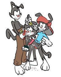 animaniacs brother_and_sister dot_warner female incest male rough_sex sperm threesome wakko_warner yakko_warner