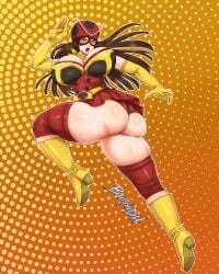 1girls bartondh_(artist) big_ass big_breasts cosplay dat_ass electro_wave_human_tackle helmet huge_ass huge_breasts kamen_rider large_breasts okada_yuriko skirt teacher thick_thighs toujima_tanzaburou_wa_kamen_rider_ni_naritai