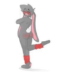 1girls akiko_rabbit anthro ass blush breasts embarrassed female furry nude pose tagme
