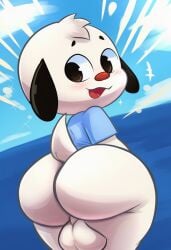 1boy ai_generated ass backsack balls ballsack big_ass big_balls big_butt bottomless boy butt lupi_(playkids) male playkids thicc thick_thighs