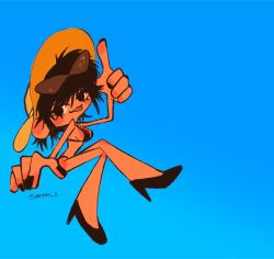 beach beach_hat big big_ass big_breasts bikini bikini_top black_bikini black_heels black_nails genderbend genderswap genderswap_(mtf) heels jimnmy_2 long_hair nicholas_d_wolfwood rule_63 sun_hat tan_body tan_skin trigun trigun_maximum