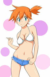 1girls breasts female female_only green_eyes kasumi_(pokemon) misty_(pokemon) monousa nintendo orange_hair pokemon pokemon_rgby red_hair solo