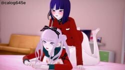 3d animated blush bottomless_female bottomless_male incest kghgk koikatsu male/female partially_clothed pink_hair purple_hair smiling sound tagme the_hundred_line_-last_defense_academy- tits_out tsukumo_ima tsukumo_kako video