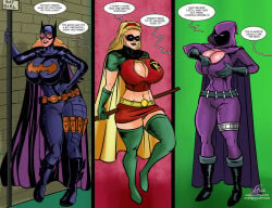 1girls batman_(series) big_breasts blonde_hair breasts cleavage dc_comics female female_only huge_breasts mavruda stephanie_brown