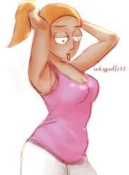armpits ginger_hair inkypuffz rick_and_morty summer_smith tank_top tying_hair