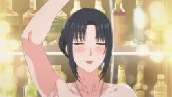 1girl 1girls 2023 20s animated animated_gif armpits ass bikini black_eyes black_hair blush bottle bouncing_breasts breasts cleavage cocktail cocktail_glass cocktail_shaker collarbone cup curvy drinking_glass earrings female front-tie_bikini_top front-tie_top grey_eyes hair_bun jewelry large_breasts leaning_forward lipstick long_hair looking_at_viewer makeup mature_female mixer mole mole_under_mouth my_mother_the_animation nipple_stimulation nush_(xter) open_mouth outdoors red_lips shaking side-tie_bikini_bottom sidelocks sky smile solo squatting standing swimsuit tagme thighs underboob upper_body white_bikini wine_bottle xter