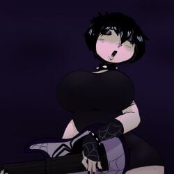 giygal goth goth_girl guitar holding_instrument oka_ruto playing_instrument singing yandere_simulator