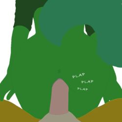 anus ass asshole furry green_fur green_tail half_clothed hands-free large_penis lineless original_character penis plap_(sound) presenting rear_view sergal straight tail vaginal_penetration wolf_girl yellow_fur yiff