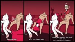 1boy angel_dust_(hazbin_hotel) charlie_morningstar_(hazbin_hotel) hazbin_hotel niffty tagme tagme_(artist)