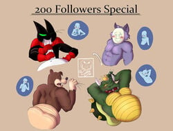 anthro balls banjo-kazooie banjo_(banjo-kazooie) black_body black_fur bowser camsan_r_s cartoon_network crocodile crocodilian crocodylid crown domestic_cat donkey_kong_(series) erection felid feline felis fur gay gay_orgy gay_sex genitals green_eyes group hi_res kedamono_(popee_the_performer) king king_koopa male male/male male_only mammal mao_mao:_heroes_of_pure_heart mario_(series) nintendo oral penis rareware reptile royalty scalie sex sheriff_mao_mao_mao the_super_mario_bros._super_show! ursid video_games