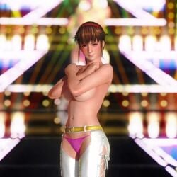 3d animated areolae breasts covering covering_breasts covering_self dead_or_alive dead_or_alive_5 doahdm embarrassed embarrassed_nude_female enf extreme_exposure_humiliation huge_breasts kasumi_(doa) nipples reluctant revealing_breasts tagme televised_humiliation video