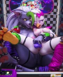 3d 3d_(artwork) 3d_animation 60fps animated animatronic arcade avian beak big_ass big_breasts bird blackspoiler breasts canid canine canis chicken claw_machine claws clothing curvaceous curvy curvy_figure dildo duo ear_piercing female female/female five_nights_at_freddy's five_nights_at_freddy's:_security_breach fur galliform genitals glamrock_chica hair hi_res large_ass large_breasts looking_at_viewer machine makeup mammal mayosplash_(modeler) medium_breasts nipples on_back on_top penetration phasianid piercing robot roxanne_wolf roxanne_wolf_(fnaf) scottgames sound steel_wool_studios tagme thick_thighs thighs vaginal_penetration video voice_acted white_body wide_hips wolf