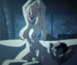 blonde_female blonde_hair kono_subarashii_sekai_ni_shukufuku_wo! large_ass large_breasts licking_pussy long_hair long_hair_female tagme video