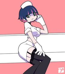 female gloves high_resolution j_adsen multicolored_hair nurse_clothes panty_&_stocking_with_garterbelt short_hair stocking_anarchy