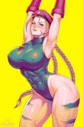 1girls abs armpits big_breasts cammy_stretch cammy_white cammy_white_(street_fighter_6) msmelodine muscular street_fighter