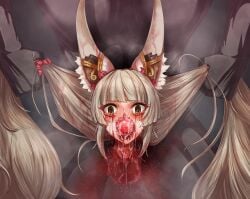 1girls bad_end blood_on_face btw_mikami cat_ears censored cock_sleeve crying crying_with_eyes_open cum death decapitation defeated defeated_heroine facepaint gore guro long_hair naked naked_male nia_(blade) nia_(xenoblade) nintendo penis pulling_hair severed_head skull_fucking twintails very_long_hair xenoblade_(series) xenoblade_chronicles_2