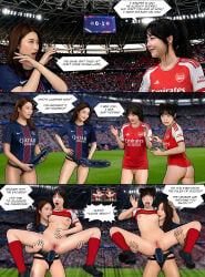 anal arsenal asian_female ass bottomless champions_league comic defeat defeated dialogue female football humiliation interracial loreleia painal penalty_game psg soccer soccer_shoes soccer_uniform spoils spoils_of_victory sports sportswear text trash_talk uniform victory