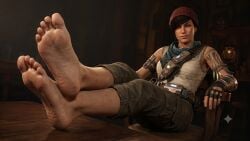1girls ai_assisted ai_generated feet feet_fetish feet_up gears_of_war_4 kait_diaz