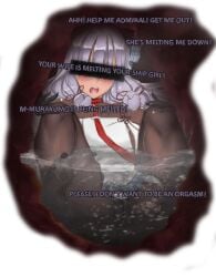 1girl 1girls blush bodysuit cameltoe censor_bar censored_eyes digestion edit edited female female_focus female_only female_pred female_prey imminent_digestion implied_digestion inside inside_womb kantai_collection long_hair melting milf_pred murakumo_(kantai_collection) murakumo_kai_ni_(kantai_collection) nose open_mouth panties pantyhose pleading pussy_juice pussy_juice_pool silver_hair skirt spread_legs submerged tagme talking_to_viewer text third-party_edit transparent_background unbirth unbirthing unwilling unwilling_prey unwilling_vore vaginal vaginal_penetration vore womb