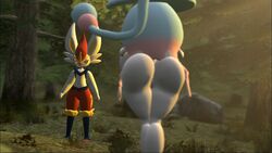 3d anthro big_breasts big_butt breasts cinderace female hatterene nintendo pokémon_(species) pokemon pokemon_(species) pokemon_ss pussy