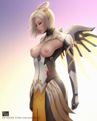 breastless_clothes breasts breasts_out casual_exposure exposed_breasts framed_breasts mercy nipples overwatch umigraphics umitaro