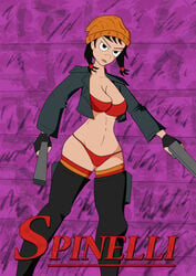 1girls ashley_spinelli character_name goth gothic gun recess solo