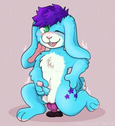 anal anal_masturbation anal_sex anthro blue_body blue_fur blush dildo dildo_in_ass dildo_penetration feralfoe fur genitals green_eyes hair knotted_dildo lagomorph leporid male male_only mammal masturbation penetration penis purple_hair rabbit sex_toy sex_toy_in_ass sex_toy_penetration solo tylan_hopkins