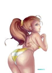 1girls aged_up ass back big_ass big_butt bikini breasts brown_hair curvy female female_only huge_ass izaack_draw large_ass luan_loud older ponytail sideboob solo solo_female solo_focus straight_hair striped_bikini the_loud_house thick thick_thighs thighs voluptuous