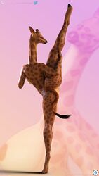 9:16 anthro ass big_breasts big_butt breasts daz3d female giraffe giraffid hi_res loneclaw long_legs mammal rear_view sigrid_(loneclaw) solo splits standing tall thick_thighs vertical_splits wide_hips