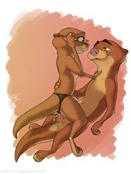 2020 anthro anthro_on_anthro anthro_penetrated anthro_penetrating anthro_penetrating_anthro balls bodily_fluids breasts brown_body brown_fur canon_couple claws countershade_face countershade_torso countershading cowgirl_position cum cum_in_pussy cum_inside disney duo emmitt_otterton eye_contact eyewear female female_on_anthro female_on_top female_penetrated fur genital_fluids genitals girl_on_top glasses hand_on_hip hand_on_neck hi_res husband_and_wife looking_at_another looking_at_partner lutrine lying male male_focus male_on_anthro male_on_bottom male_penetrating male_penetrating_female mammal married_couple mostly_nude mrs._otterton mustelid nude on_back on_bottom on_top panties panties_aside partially_clothed paws penetration penile penile_penetration penis robcivecat romantic_couple sex small_breasts straight topless topless_female underwear underwear_aside underwear_only vaginal_penetration yellow_eyes zootopia