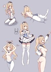 1girls ass barbara_(genshin_impact) blonde_hair blue_eyes breasts bubble_butt cute dat_ass feet female female_only genshin_impact lewdlux lying medium_breasts nipples no_panties nun pantyhose pantyhose_pull pussy skirt_lift smile twintails uncensored white_legwear