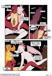 anal anal_sex anthro anthro_on_anthro anthro_penetrated anthro_penetrating anthro_penetrating_anthro balls bodily_fluids clump_(mlp) comic cum cumshot dialogue dragon ejaculation english_text erection fizzle_(mlp) friendship_is_magic garble_(mlp) genital_fluids genitals group hasbro hi_res internal male male/male male_penetrated male_penetrating male_penetrating_male my_little_pony nipples nude overweight overweight_male penetration penis profanity sex text tolok url