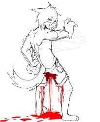 1boy after_anal after_gay_sex after_sex anal anal_destruction anal_sex anthro blood blood_drip blood_dripping blood_from_ass fur furry gay gay_domination gay_sex humanoid sex sketch