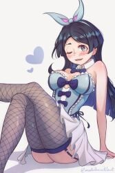 1girls ass barbara_parker big_breasts breasts bunny_ears bunnysuit curvy curvy_figure female female_only highres little_witch_academia looking_at_viewer madabauillust pinup solo_female thighs