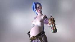 1girls 3d arcane belly big_belly blue_hair breasts female female_only hand_on_belly icarusillustrations jinx_(league_of_legends) league_of_legends nipples pale_skin pregnant small_breasts solo solo_female topless yellow_eyes