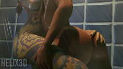 3d animated ass_focus completely_nude fortnite helix3d jules_(fortnite) kissing making_out nude_female ocean_(fortnite) shower tattoos video yuri