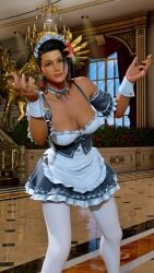 1girls 3d azucena_milagros_ortiz_castillo bandai_namco brown_hair dark-skinned_female dark_skin earrings female female_only flower_in_hair green_eyes hair_ornament latina maid_outfit medium_hair mod namco peruvian peruvian_female pose seductive solo standing tekken tekken_8 thick_thighs video_game_character wide_hips