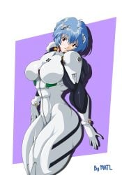 1girls abs biceps blue_hair bodysuit breasts female hair human matl muscles muscular muscular_arms muscular_female muscular_legs muscular_thighs neon_genesis_evangelion pale-skinned_female pale_skin pilot_suit plugsuit red_eyes rei_ayanami short_hair