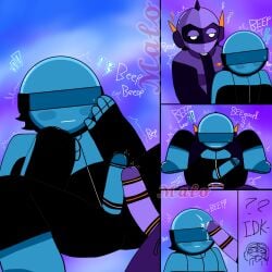 2robots blue_robot daft1 distotut gay gay_sex incredibox non-human non-human_only polo_(incredibox) robot robot_boy robots so_far_so_good toony