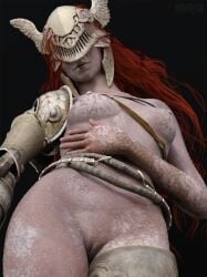 1girls 3d 3d_(artwork) 3d_render breasts elden_ring female female_only fromsoftware ginger helmet looking_at_viewer low-angle_view malenia_blade_of_miquella nipples novah3d prosthetic_arm pussy red_hair rotting solo solo_female sweat sweatdrop sweaty sweaty_body vagina wet_body wet_skin