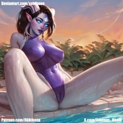 ai_generated athena bikini draenei draenei_female goddess leotard pussy_outline warcraft