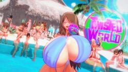 3d animated big_breasts breasts brown_hair female jazmin_(snats) koikatsu loop milf snats_(artist) twisted_world_(game)