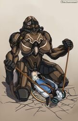 1boy 1girls cum female femboy femboy_on_female femboysub femdom larger_female male/female malesub nezha_(warframe) straight tagme thechurroman warframe wolf_of_saturn_six