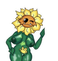 1girls anonymous_artist female nude nude_female plant plants_vs_zombies primal_sunflower_(pvz) pussy pvz solo solo_female sunflower