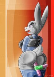 anal anal_sex anthro ass big_butt clothing disney female gtogta gtogta_(artist) judy_hopps lagomorph leporid mammal penetration police police_uniform rabbit solo zootopia