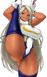 1girls abs animal_ears ass_visible_through_thighs big_breasts breasts bunny_ears female female_only hair handwear hero_outfit_(mha) high_resolution highres huge_breasts leg_up legwear leotard long_hair miruko muscular muscular_female my_hero_academia one_leg_raised one_leg_up purple_thighhighs raised_leg red_eyes rumi_usagiyama slave15 solo solo_female superhero_costume superheroine thick_thighs thighhighs thighs white_hair