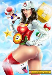 1girls apple_butt ass boo_(mario) breasts bubble_ass bubble_butt cleavage cosplay costume digital_art digital_painting_(artwork) fanart female fire_flower ghost instagram_model large_ass large_breasts light-skinned_female light_skin long_hair lower_body mario_(cosplay) mario_(series) model mushroom nintendo panties pinup shell signature star super_mario_bros. thick thick_ass thick_legs thick_thighs toad_(mario) tom_wlod turtle_shell upper_body vera_bambi waist watermark wide_hips