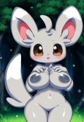 2024 ai_generated breasts female fur furry furry_female minccino nipples nipples_gray nude pokemon pokemon_(species)