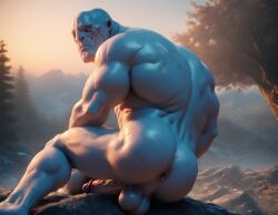 1boy 1monster abs ai_generated anus ass ass_focus azog_the_defiler back back_muscles balls bara beard big_balls big_muscles big_nipples big_pecs big_penis blue_body booster_rex daddy dilf erect_nipples erection gay huge_balls huge_cock huge_muscles huge_nipples huge_pecs humanoid hunk lord_of_the_rings male male_focus male_only muscular muscular_humanoid muscular_male navel nipples nude orc pecs penis pointy_ears pubic_hair solo sweat